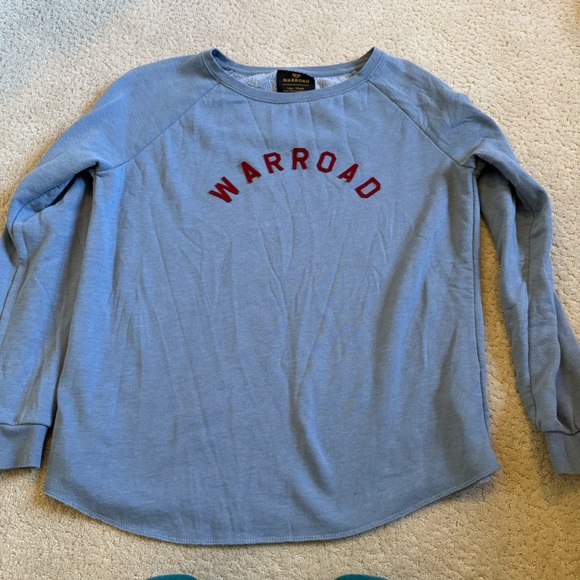 Warroad Women's Pre Game Crew Crewneck Sweatshirt Pullover Blue Hockey Large - Picture 1 of 6